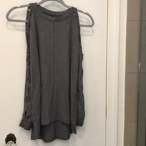 Soft and Sexy Plush Top, cold shoulder, high/low